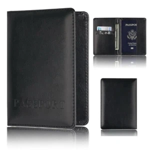 High Quality Leather Passport Holder RFID Blocking Holiday Travel Wallet - Picture 1 of 3