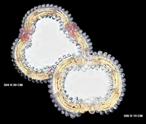 Specchio da tavolo Vetro di Murano autentico con oro 24 fatto a mano in Italia - Imagen 1 de 9