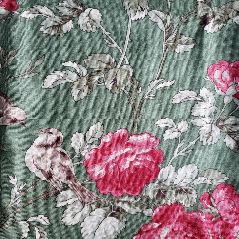 Wintergreen By 3 Sisters For Moda Green Floral Birds 2 Yards x 44" 44010 - Image 1 of 4
