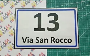 NUMERO CIVICO ADESIVO PVC EDIFICIO VILLA PALAZZO REALIZZATO SU RICHIESTA 10X15 - Picture 1 of 12