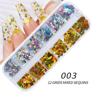 Mirror Mermaid Paillette 3D Holographic Nail Glitter Nail Sequins Flakes Sequin