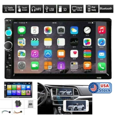 CFRIATO 7 Inch Double 2 DIN Car MP5 Player Touch Screen Stereo Radio Mirror Link TF USB