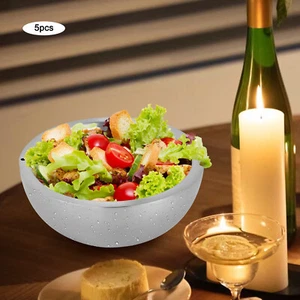 5PCS Stainless Steel Salad Bowl Food 15cm Silver for Food Storage Serving Prep - Picture 1 of 15