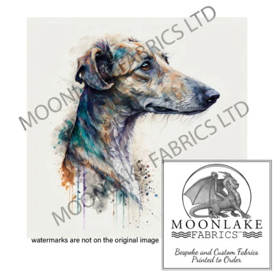 MOONLAKE DESIGNS Lurcher Colourful 100% Cotton or 290gsm thick soft Polyester Fabric