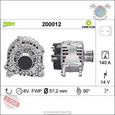 Alternateur Valeo pour AUDI TT Q3 A8 A4 A3 A1 CHRYSLER SEBRING Decapotable DODG - Photo 1/4