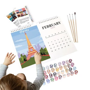 2025 Wall Calendar Painting By Numbers Calendar 2025 Monthly Calendar With Fine - Picture 1 of 12