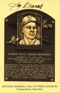 Jim Bunning Signed Autographed HOF Plaque Postcard PSA/DNA - Picture 1 of 3