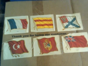 6 Of Vintage Flags Silk Patches Lot 3 - Picture 1 of 5