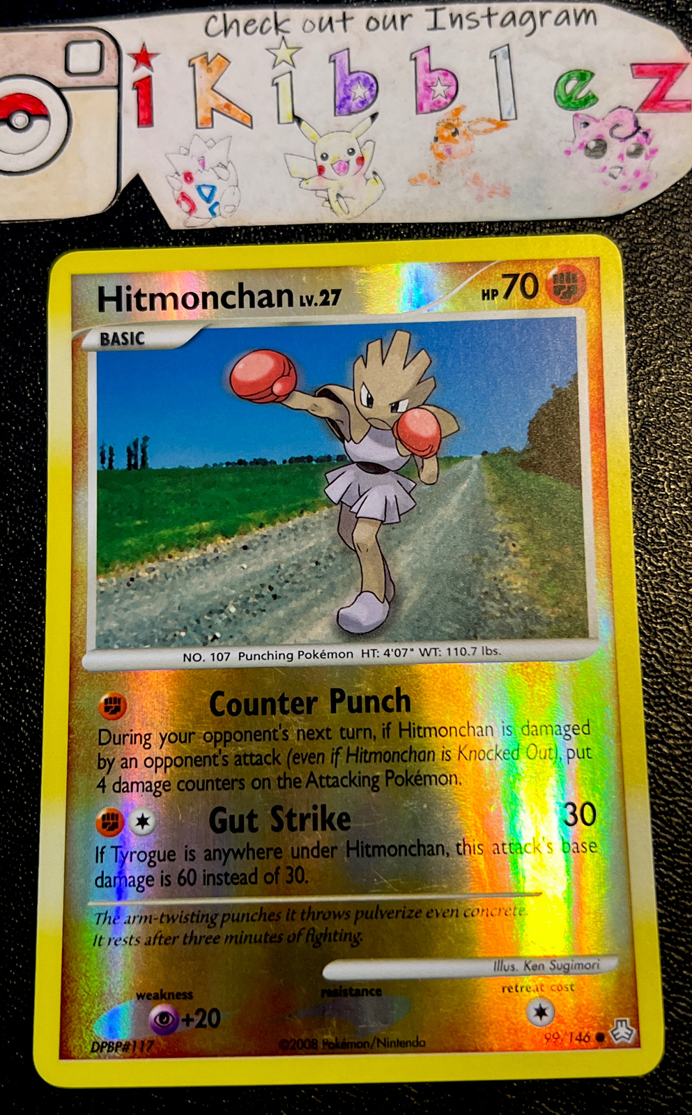 Hitmonchan Lv.27 99/146 LP Reverse Holo Legends Awakened Country Road Pokemon!