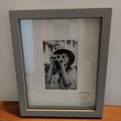 Silver Wood Styled Thick 8x10 Frame or 4"x6" Matte - 11" x 9" & 1.25" Thickness - Image 1 of 4