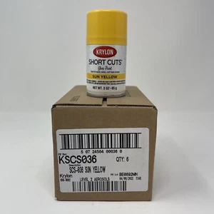 6 Pack - Krylon SCS-036 Short Cuts Aerosol Spray Paint, Gloss, Sun Yellow, 3 oz. - Picture 1 of 9