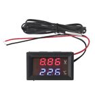 2-in-1 Car Thermometer Voltmeter LED Display Digital Voltage Meter Gauge for Car
