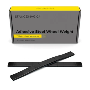 Box - 1/4 oz Black Wheel Weights | 204oz | 68 3-oz strips (816pieces) | ~13lb - Picture 1 of 7