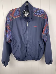 Chaqueta cortavientos vintage años 90 HEAD unisex azul marino talla mediana - Imagen 1 de 8