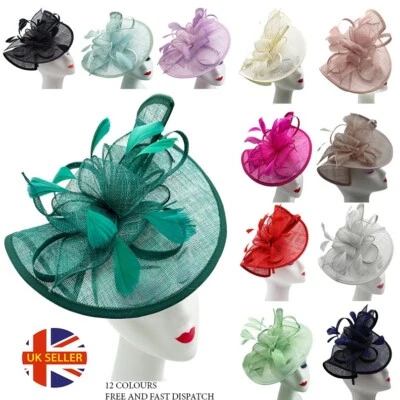 FAZ-NTU Large Fascinator Women's Headband Clip Hat Weddings Races Royal Ascot & Parties