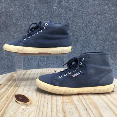 Superga Shoes Mens 6 Womens 7.5 Cotu High Top Sneakers Blue Canvas Lace Up - Image 1 of 4