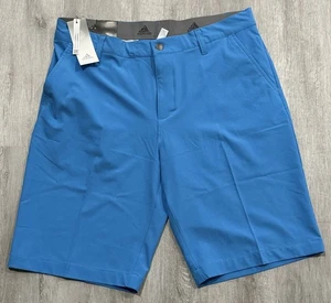 NWT Adidas Ultimate 365 Men's 33 x 10 Stretch Golf Shorts Solid Light Blue Chino - Picture 1 of 8