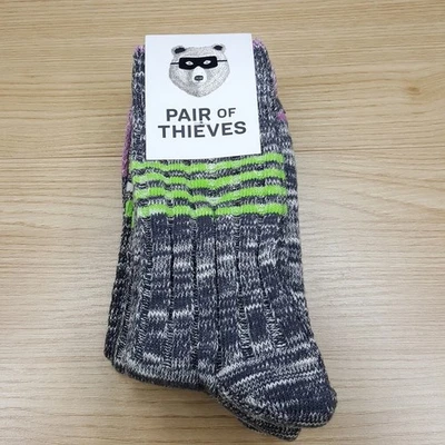 PAIR OF THIEVES Crew Socks Mens Gray 3-Pack Reinforced Toe Boot Length No Shift - Image 1 of 4