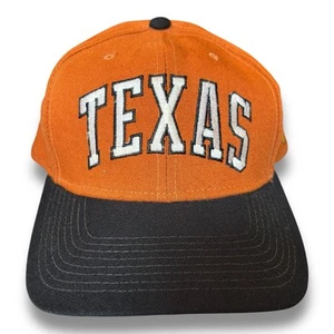 Vintage 90s STARTER Texas Longhorns Arch Logo 7-1/8 Fitted Blockhead Sports Hat - Picture 1 of 10