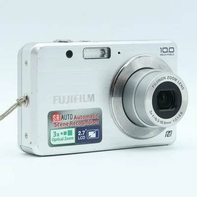 Fujifilm FinePix J20 10.0MP Compact Digital Camera Silver Tested Full Kit - Image 1 of 4