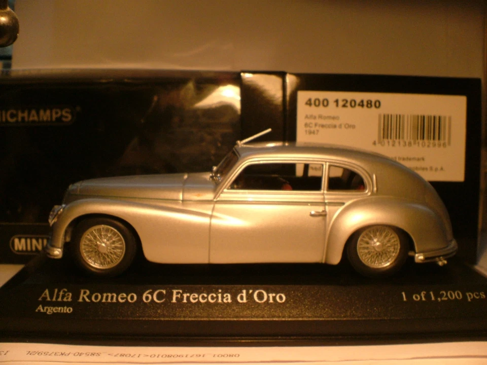 RARE EARLY MINICHAMPS 1/43 1947 ALFA ROMEO 6C FRECCIA d"ORO SUPERB DETAIL NLA - Image 1 of 1