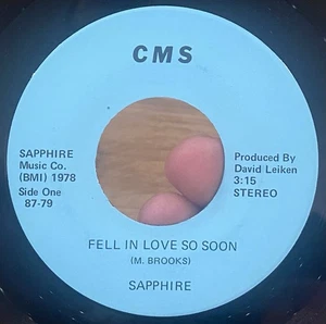 RARE NW AOR Hard Rock 45 SAPPHIRE Fell In Love So Soon CMS Meredith Brooks NM - Picture 1 of 4