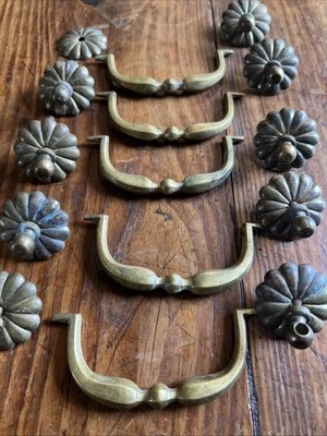 Lot de Poignée XIX Eme Bronze Doré Meuble Quincaillerie 19 th - Photo 1/4