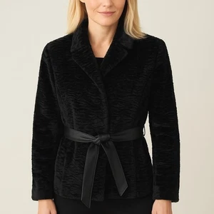 Chaqueta Valerie Stevens Negra Imitación Piel Mujer Mediana Lujo Ajustada Fecha Noche, Moda - Imagen 1 de 7