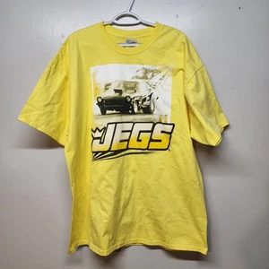 Vintage JEGS Auto Racing Yellow T Shirt 2XL NASCAR Cotton Tee - Picture 1 of 4