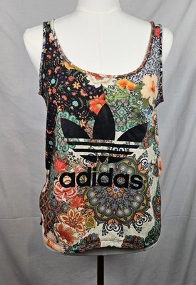 阿迪达斯女式曼德拉印花背心 M 码波西米亚运动休闲 Gorpcore  — 第 1/4 张图片