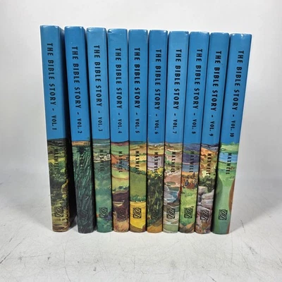 The Bible Story by Arthur S Maxwell, Volume 1-10 Complete Set Vintage Foto 1 de 4