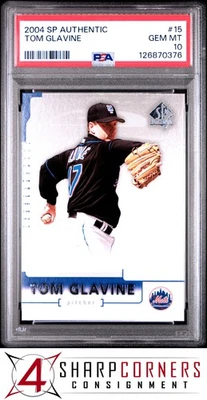 2004 SP AUTHENTIC #15 TOM GLAVINE METS HOF PSA 10 - Image 1 of 3