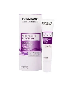 DermaV10 Innovations Anti-Ageing Eye Cream Collagen Algae Extract Caffeine 15ml - Picture 1 of 1