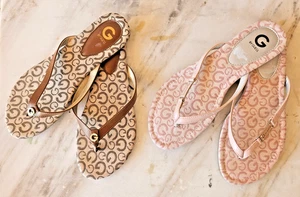 Guess 2 Paar Flip Flops braun & rosa Sandalen ~ Damengröße 7M - Bild 1 von 9