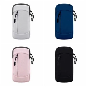 Double-layer Running Mobile Phone Arm Bag PU Phones Arm Pouch Fitness - Photo 1/11