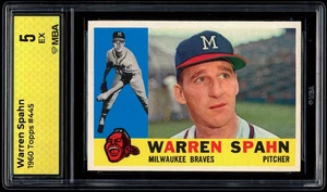 1960 Topps #445 Warren Spahn MBA 5 CENTERED EYE APPEAL - Bild 1 von 2