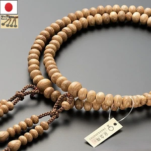 Prayer Beads Japanese Juzu Shingon Sect Whiskey Wood w/Box for Men Kyoto Made - Picture 1 of 8