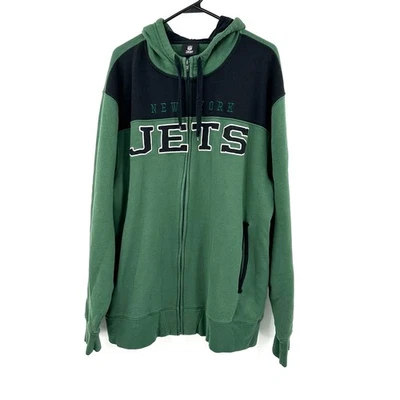 Jaqueta com capuz NFL Team Apparel tamanho XL New York Jets verde com zíper - Imagem 1 de 4