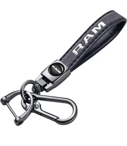 Black Leather Key Holder Keychain for Ram NEW - Foto 1 di 3