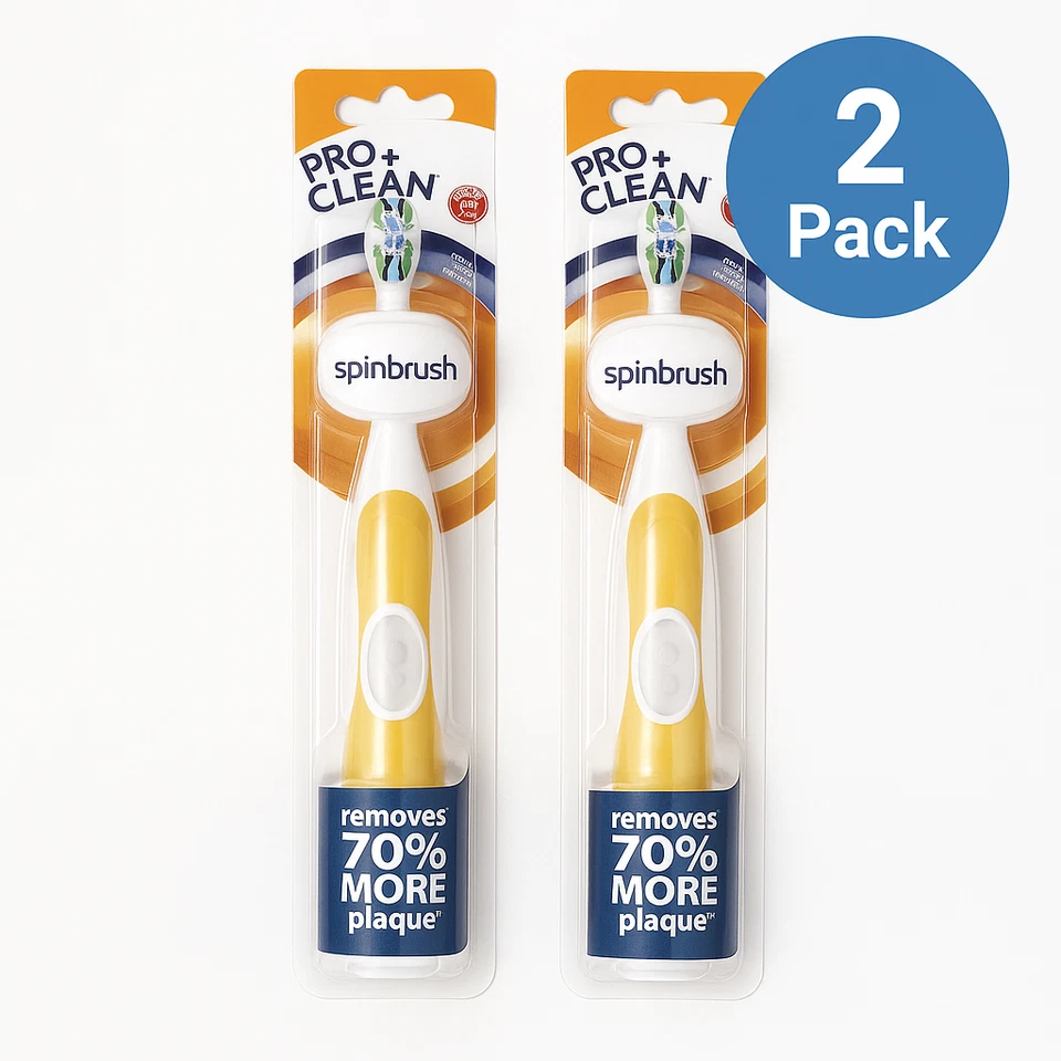 Spinbrush Pro Clean Battery Toothbrush 2 Pack New - Image 1 of 1