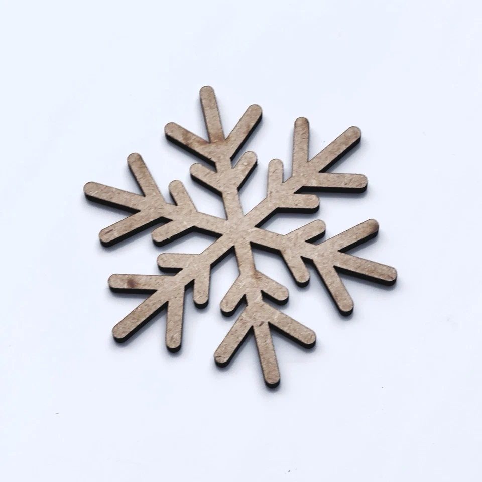 Wooden MDF Snowflake Craft Shape Tags Embellishments Christmas Card Hand Shape - Image 1 of 1
