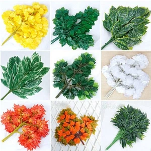 Green Color Simulated Ginkgo Biloba 10Styles Fake Leaves Home Decoration - Picture 1 of 21