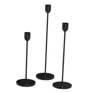 Candle Candlestick Holder -PCS Taper Candle Holders for Table 3 Black - Picture 1 of 8