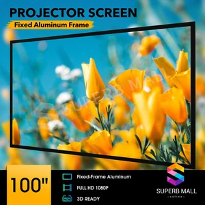 Fixed Frame Projector Screen 4K Ultra HD Home Theatre Cinema Projection 100 Inch - Picture 1 of 11