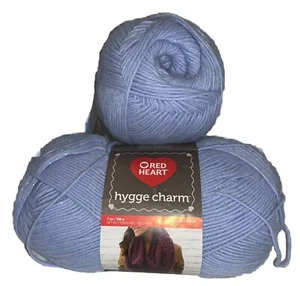 Red Heart Hygge Charm (2)-COUNT YARN SKEINS”star Blue”#6381 -14 Oz Discontinued - Picture 1 of 13