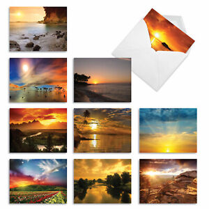 10 Assorted All Occasion Blank Note Cards with Envelopes - SUN SETTINGS M1740BN