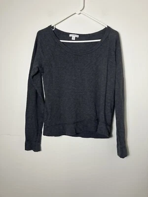 Suéter James Perse Para Mujer Talla 2 (US M) Gris Suave Informal Cómodo Mangas Largas  Foto 1 de 4