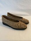 Arche WOMEN’S TAUPE SUEDE PERFORATED NUBUCK FLATS Size 38 GC Made in France
