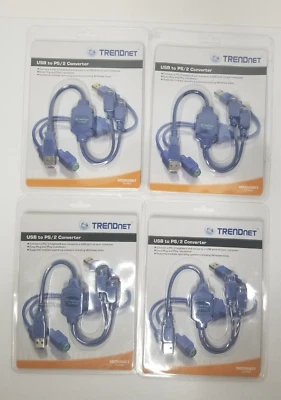 全新/密封 批量 (4) Trendnet Medianet USB 转 PS/2 转换器 TU-PS2 — 第 1/3 张图片