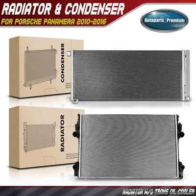 Nuevo kit de refrigeración de radiador y condensador de aire acondicionado para Porsche Panamera 2010 2011-2016 Foto 1 de 4